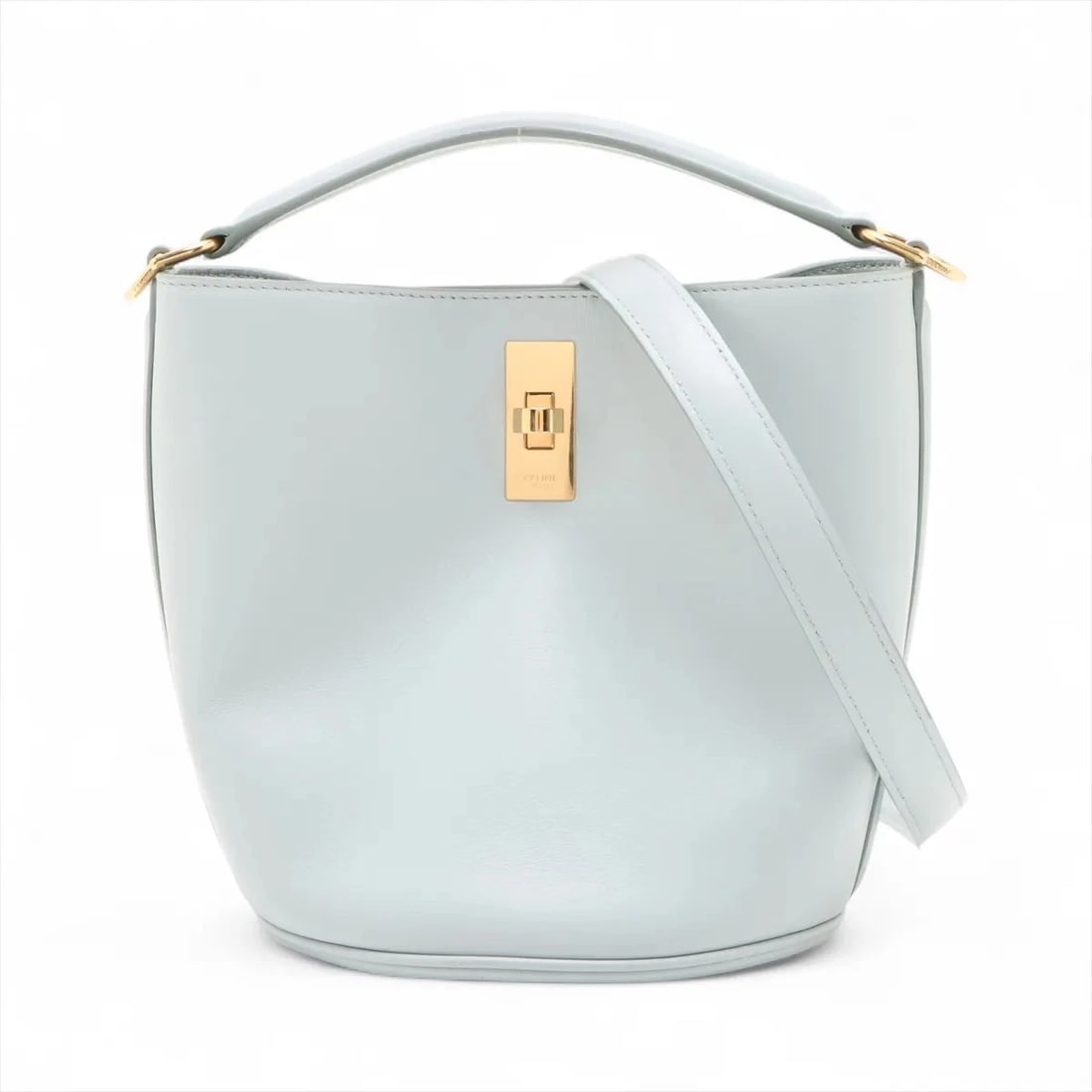 CELINE TEEN BUCKET 16 LEATHER 2 WAY HANDBAG BLUE: Celine teen Bucket 16 Leather 2 Way Handbag Blue Brand: Celine Type: Hand bag Material: Leather Color: Blue Size: Height:7.1inch Length:6.3inch Depth:6.3inch Handle height:2.6inch Shoulder height: