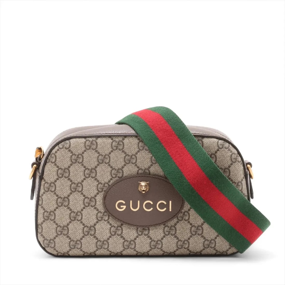 GUCCI GG SUPREME TIGER HEAD PVCX LEATHER SHOULDER BAG: Gucci GG Supreme Tiger Head PVCx leather Shoulder bag Brand: Gucci Type: Shoulder bag Material: PVC Color: Brown Size: Height:5.9inch Length:9.6inch Depth:2.8inch Shoulder height:20.5inch Accesso