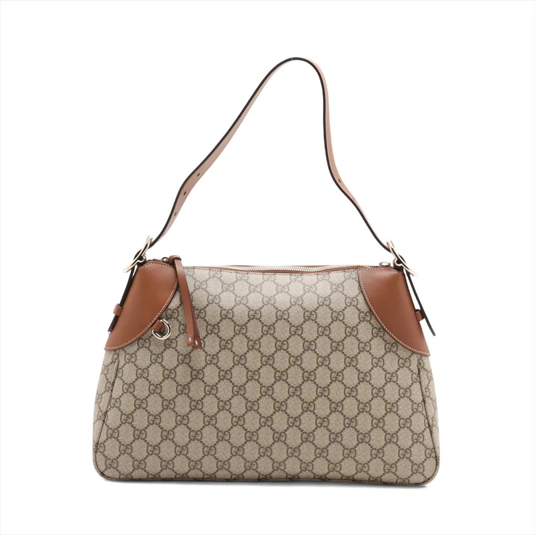GUCCI GG EMBLEM PVCX LEATHER SHOULDER BAG: Gucci GG emblem PVCx leather Shoulder bag Brand: Gucci Type: Shoulder bag Material: PVC Color: Beige Size: Height:9.1inch Length:14.4inch Depth:3.0inch Shoulder height:9.3inch Accessories: None