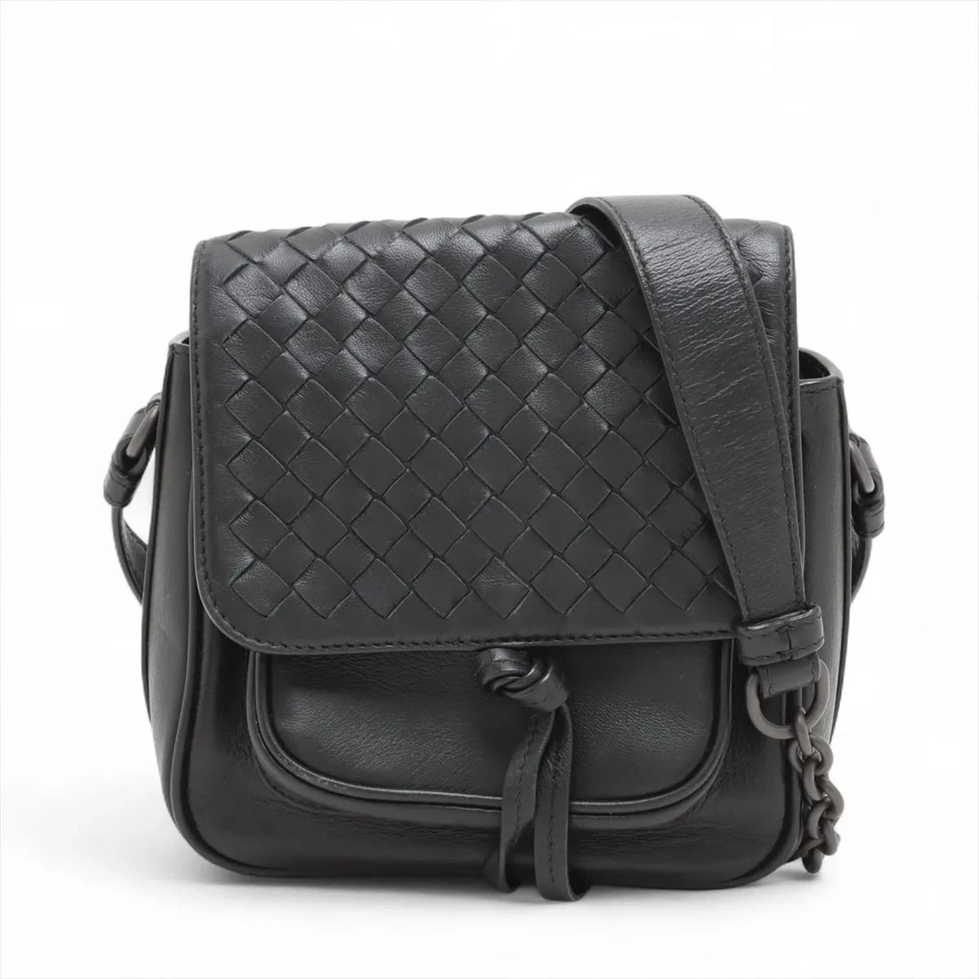 BOTTEGA VENETA INTRECCIATO LEATHER CHAIN SHOULDER BAG (1 of 9)