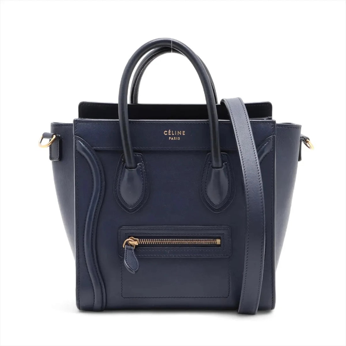 CELINE LUGGAGE NANO SHOPPER LEATHER 2 WAY HANDBAG (1 of 6)