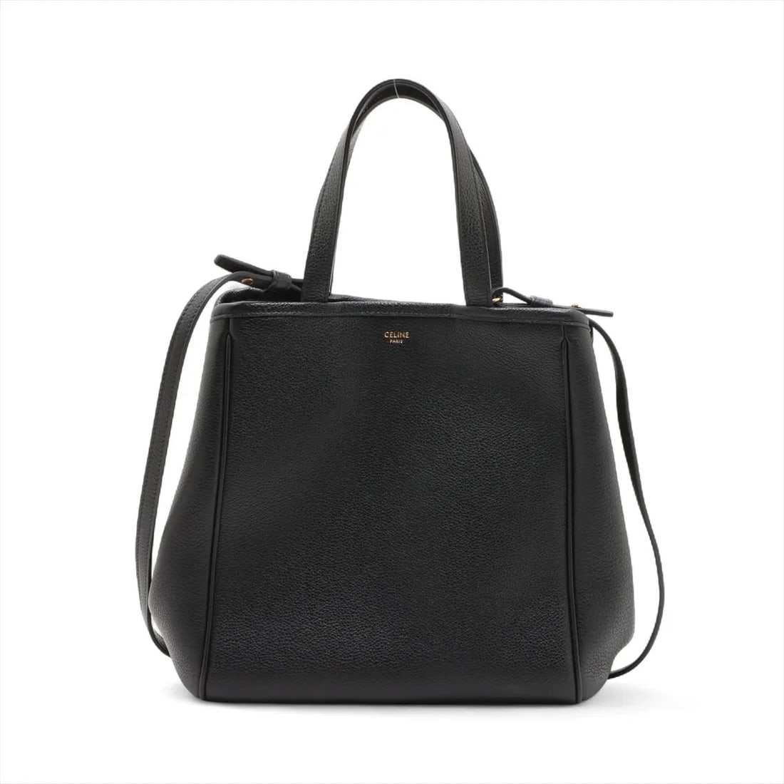 CELINE SMALL FOLD HIPPOPOTAMUS LEATHER 2 WAY HANDBAG: Celine Small Fold hippopotamus Leather 2 Way Handbag Brand: Celine Type: Hand bag Material: Leather Color: Black Size: Height:9.1inch Length:8.9inch Depth:5.1inch Handle height:4.9inch Shoulder he