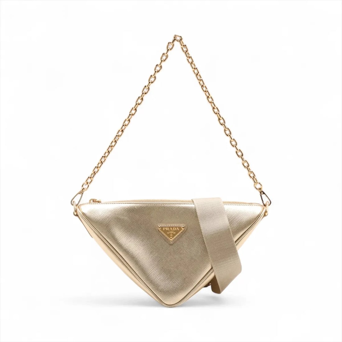 PRADA TRIANGLE LEATHER 2 WAY SHOULDER BAG (1 of 8)