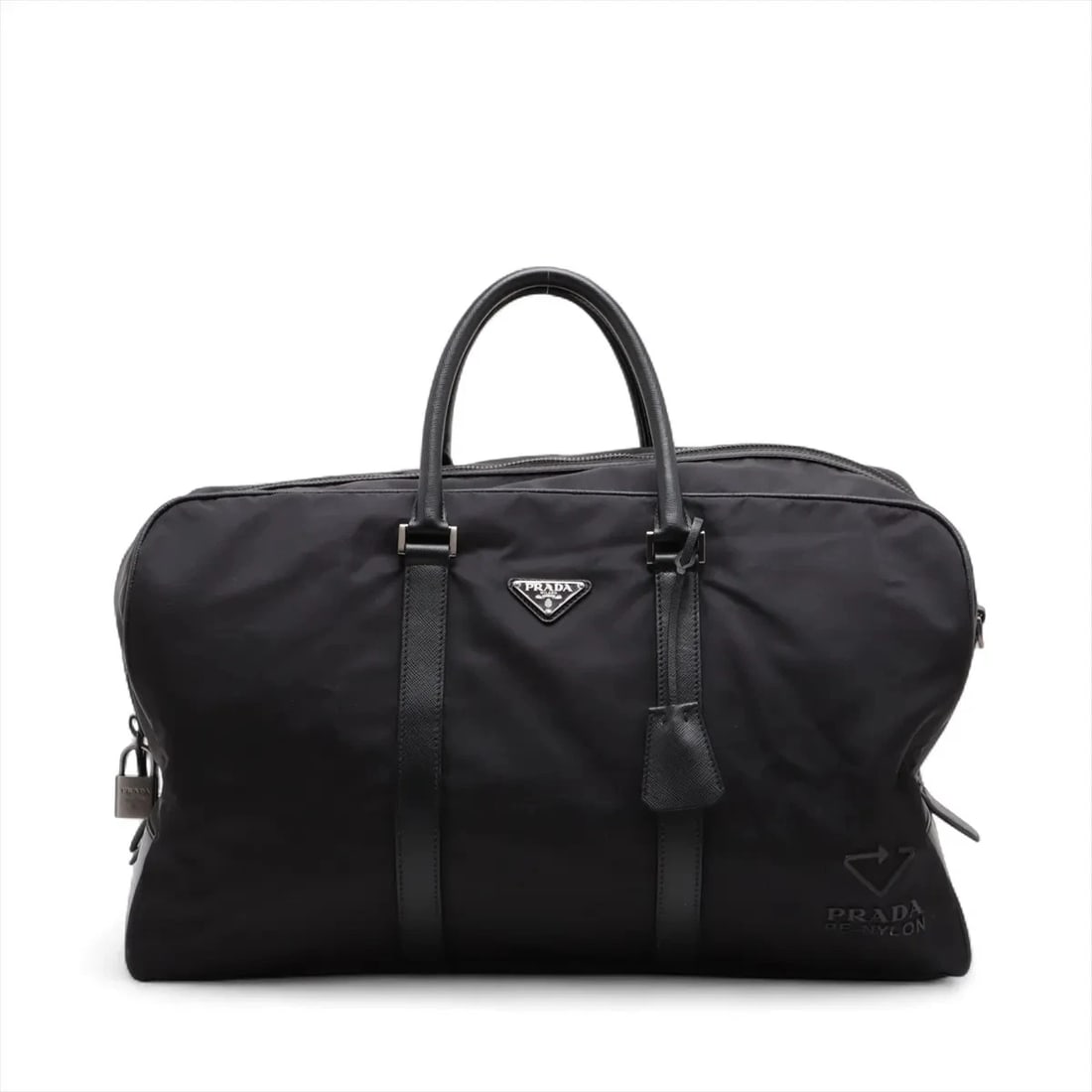 PRADA TESSUTO NYLON X LEATHER BOSTON BAG (1 of 9)