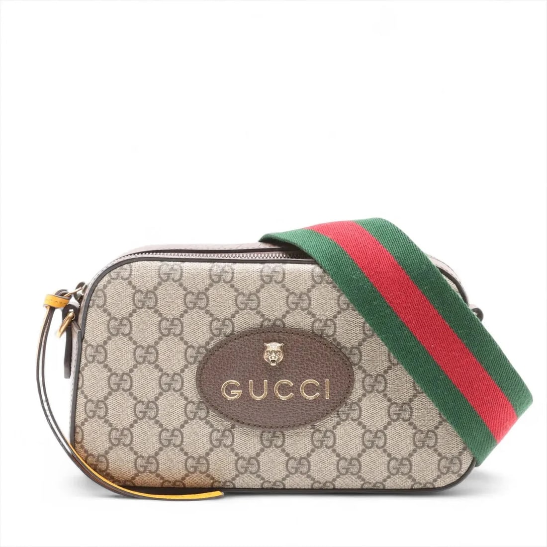 GUCCI GG SUPREME TIGER HEAD PVCX LEATHER SHOULDER BAG: Gucci GG Supreme Tiger Head PVCx leather Shoulder bag Brand: Gucci Type: Shoulder bag Material: PVC Color: Beige Size: Height:5.7inch Length:9.3inch Depth:2.8inch Shoulder height:19.9inch Accesso