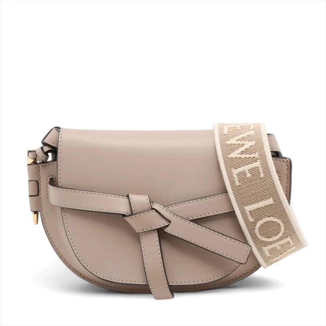 LOEWE GATE DUAL MINI LEATHER SHOULDER BAG: Loewe Gate Dual Mini Leather Shoulder bag Brand: Loewe Type: Shoulder bag Material: Leather Color: Beige Size: Height:5.3inch Length:7.7inch Depth:3.1inch Shoulder height:19.9inch Accessories: No