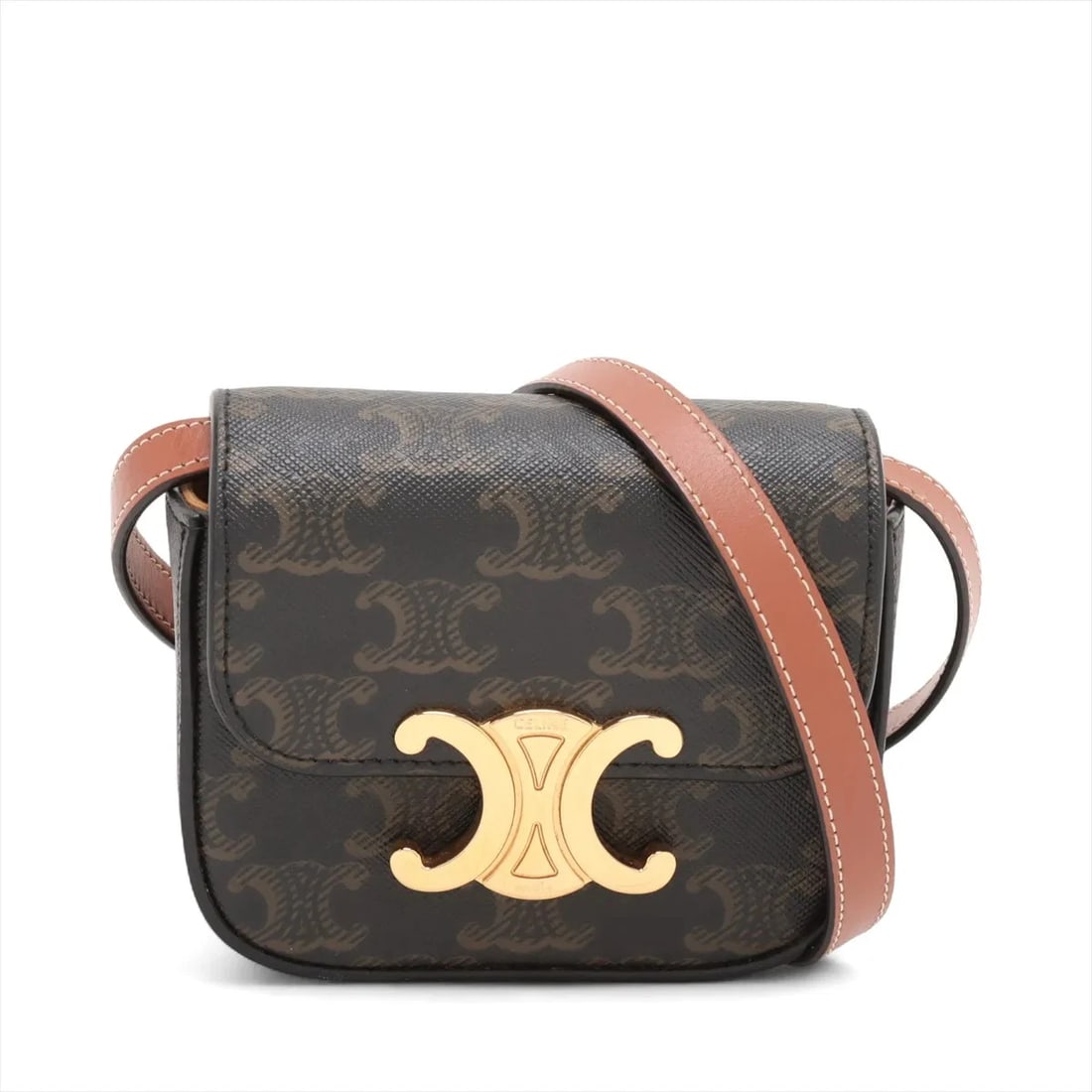 CELINE TRIOMPHE MINI CLAUDE PVCX LEATHER SHOULDER BAG (1 of 10)