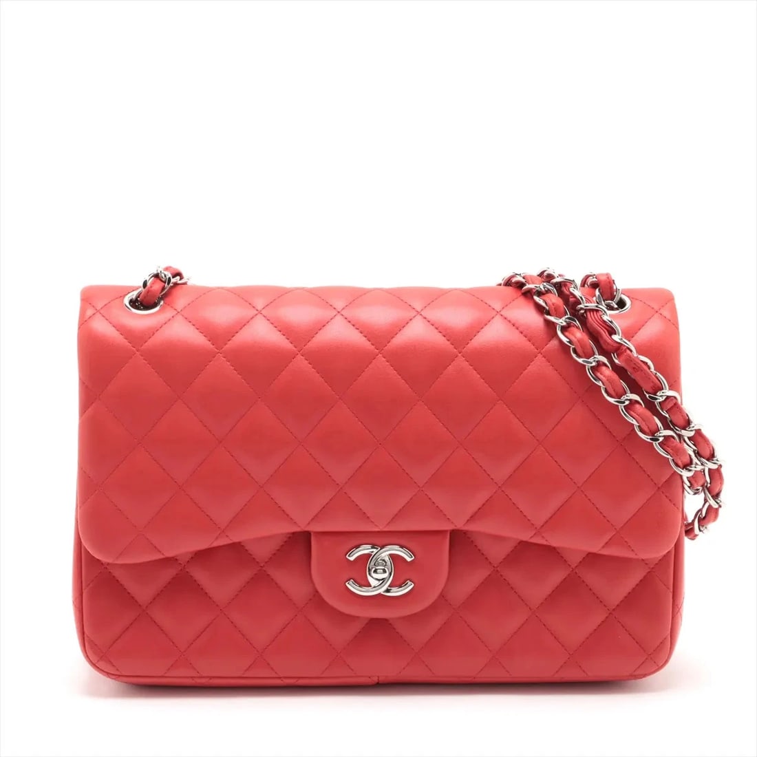 CHANEL DEKAMATRASSE 30 LARGE LAMBSKIN DOUBLE FLAP DOUBLE CHAIN BAG (1 of 9)