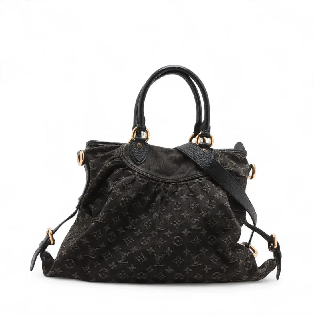 LOUIS VUITTON MONOGRAM DENIM NEO CABBY BLACK: Louis Vuitton Monogram denim Neo Cabby Black Brand: Louis Vuitton Type: Hand bag Material: Monogram Color: Black Size: Height:11.0inch Length:15.4inch Depth:5.3inch Handle height:5.5inch Shoulder