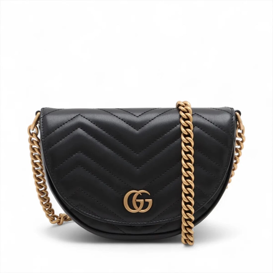 GUCCI GG MARMONT LEATHER CHAIN SHOULDER BAG: Gucci GG Marmont Leather Chain Shoulder Bag Brand: Gucci Type: Shoulder bag Material: Leather Color: Black Size: Height:5.7inch Length:7.9inch Depth:1.6inch Shoulder height:21.7inch Accessories: