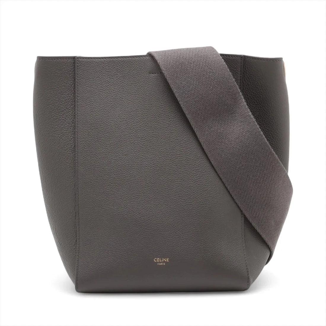 CELINE SANGLE BUCKET SMALL LEATHER SHOULDER BAG: Celine Sangle bucket Small Leather Shoulder bag Brand: Celine Type: Shoulder bag Material: Leather Color: Gray Size: Height:9.6inch Length:6.9inch Depth:4.7inch Shoulder height:15.4inch Accessori