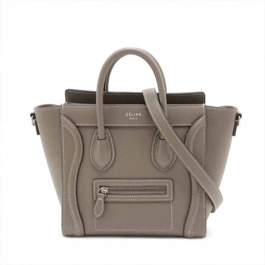 CELINE LUGGAGE NANO SHOPPER LEATHER 2 WAY HANDBAG (1 of 9)
