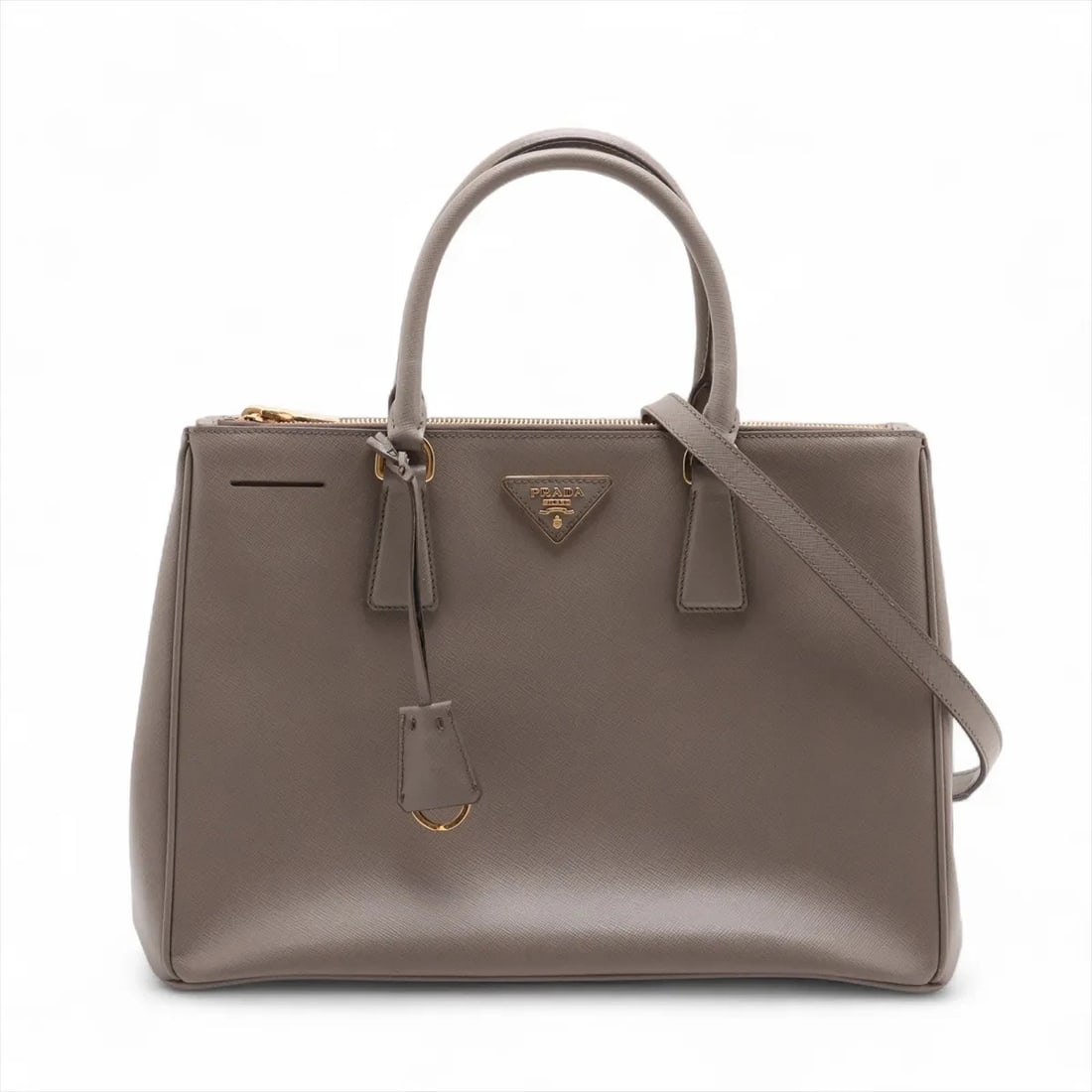 PRADA SAFFIANO LUX LEATHER 2 WAY HANDBAG BEIGE (1 of 7)