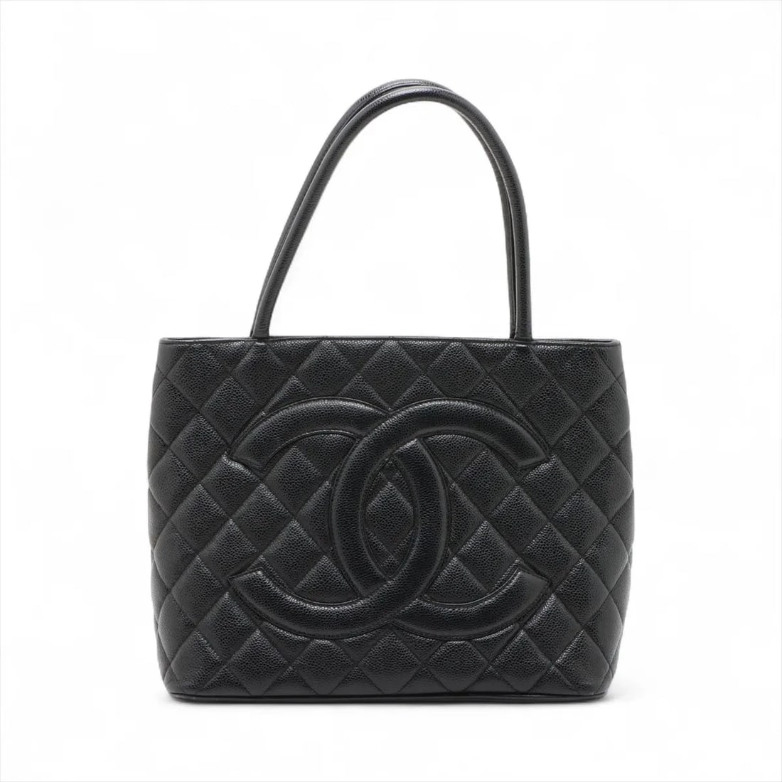 CHANEL RE-RELEASE CAVIAR SKIN TOTE BAG BLACK (1 of 6)