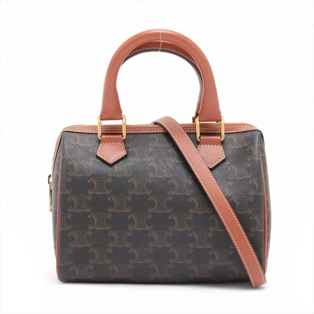 CELINE TRIOMPHE SMALL BOSTON PVCX LEATHER 2 WAY HANDBAG (1 of 6)