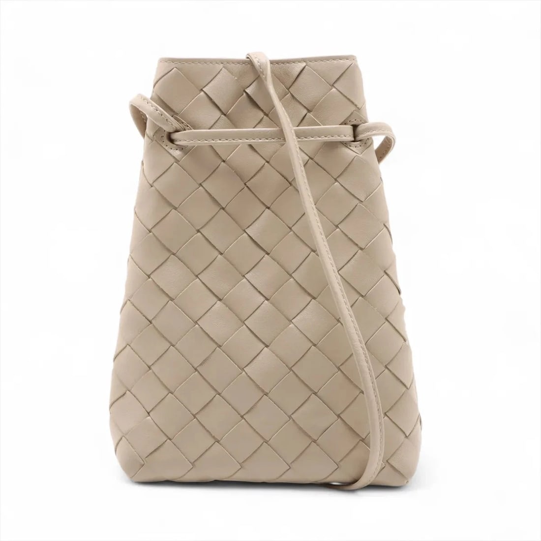 BOTTEGA VENETA INTRECCIATO PHONE POUCH LEATHER SHOULDER BAG: Bottega Veneta Intrecciato Phone Pouch Leather Shoulder bag Brand: Bottega Veneta Type: Shoulder bag Material: Leather Color: Beige Size: Height:8.1inch Length:5.1inch Depth:2.2inch Shoulder