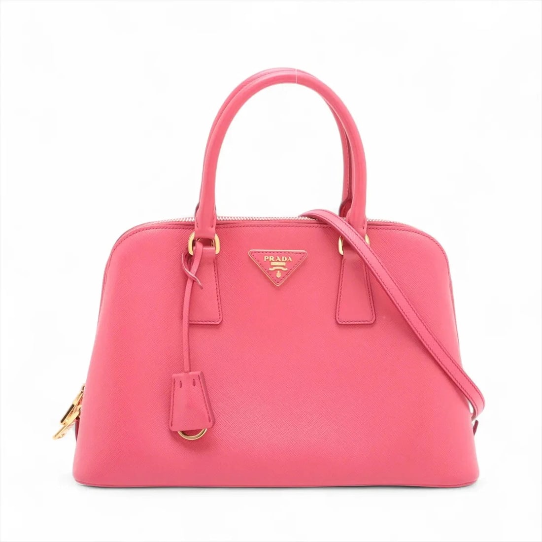 PRADA SAFFIANO LUX LEATHER 2 WAY HANDBAG PINK (1 of 7)