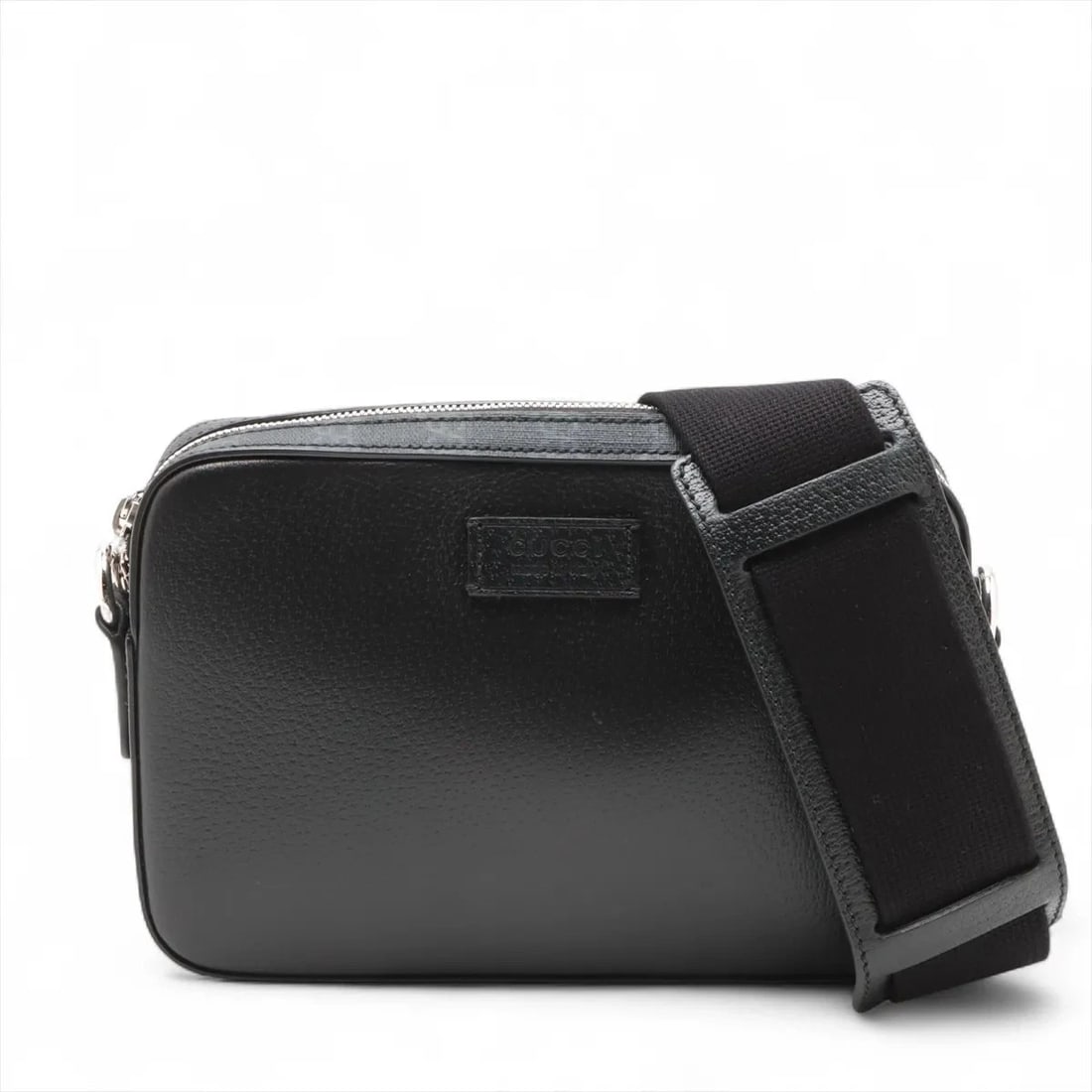 GUCCI GG SUPREME LEATHER X PVC SHOULDER BAG BLACK: Gucci GG Supreme Leather x PVC Shoulder bag Black Brand: Gucci Type: Shoulder bag Material: Leather Color: Black Size: Height:6.1inch Length:9.3inch Depth:1.8inch Shoulder height:22.8inch 