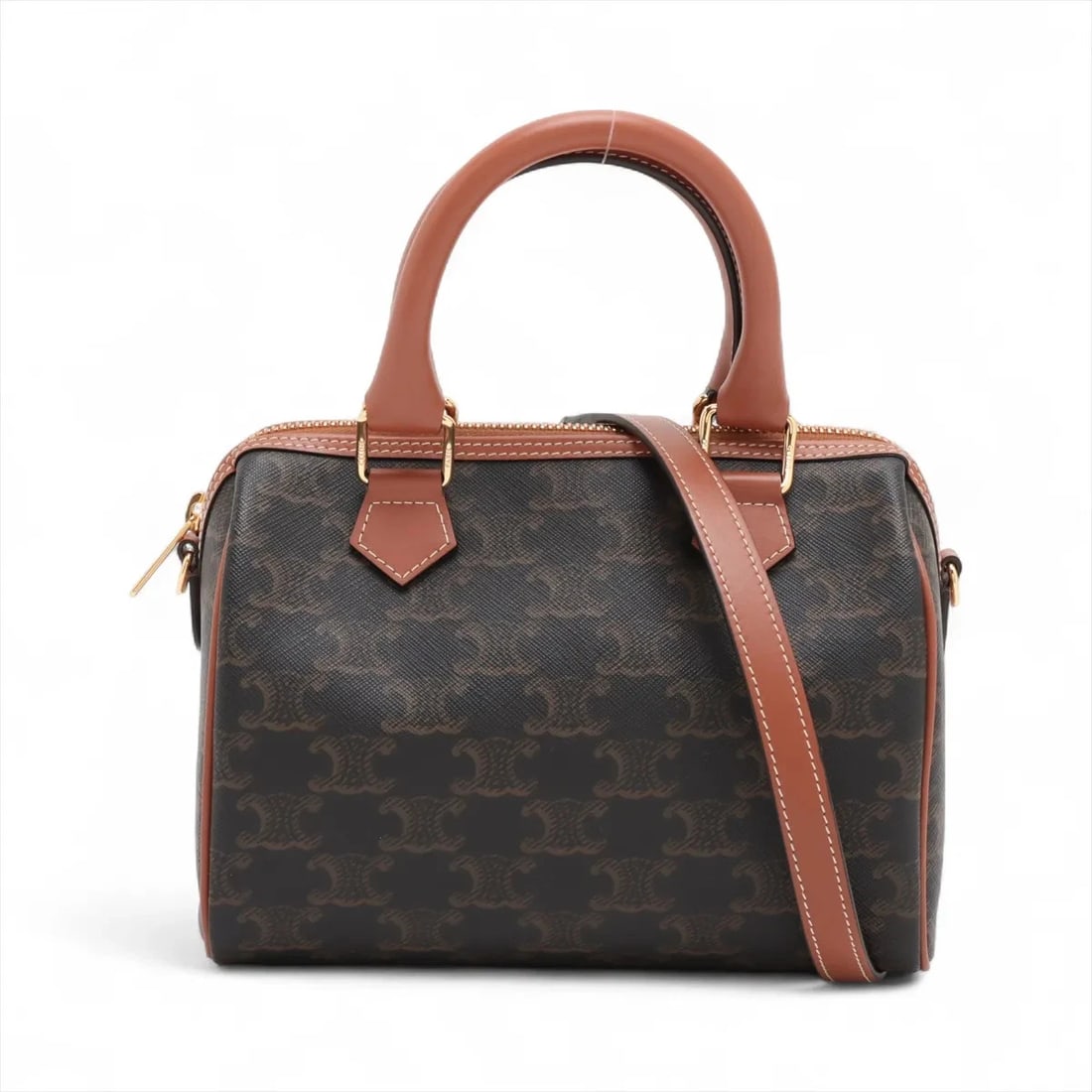 CELINE CUIR TRIOMPHE SMALL BOSTON PVCX LEATHER 2 WAY HANDBAG (1 of 8)