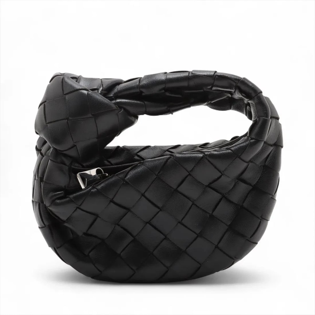 BOTTEGA VENETA INTRECCIATO CANDY JODI LEATHER HAND BAG: Bottega Veneta Intrecciato Candy Jodi Leather Hand bag Brand: Bottega Veneta Type: Hand bag Material: Leather Color: Black Size: Height:3.7inch Length:6.5inch Depth:2.2inch Handle height:1.4inch