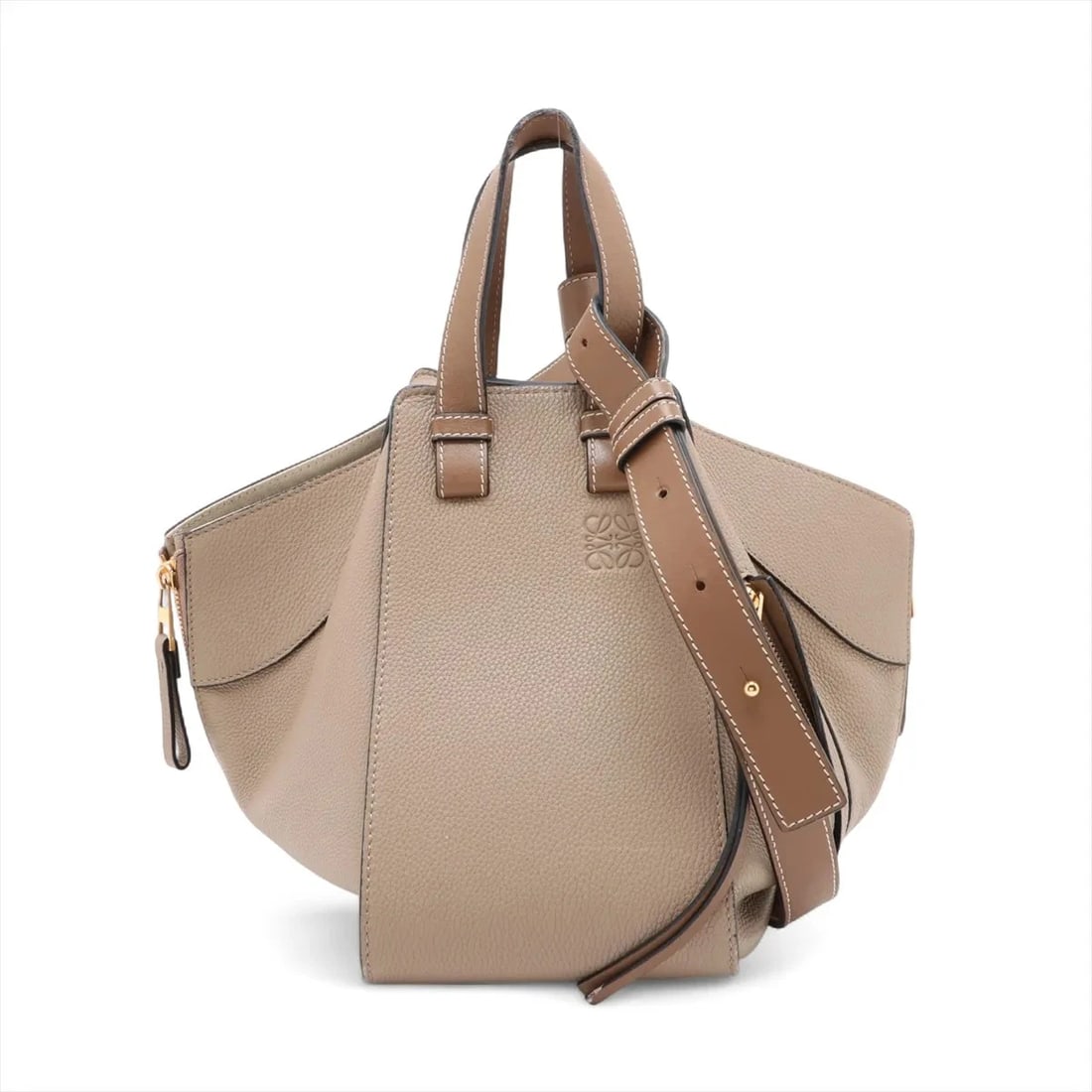 LOEWE HAMMOCK SMALL LEATHER 2 WAY HANDBAG BEIGE (1 of 7)