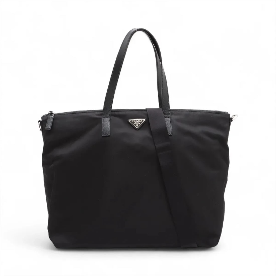 PRADA TESSUTO NYLON X LEATHER 2 WAY TOTE BAG (1 of 5)