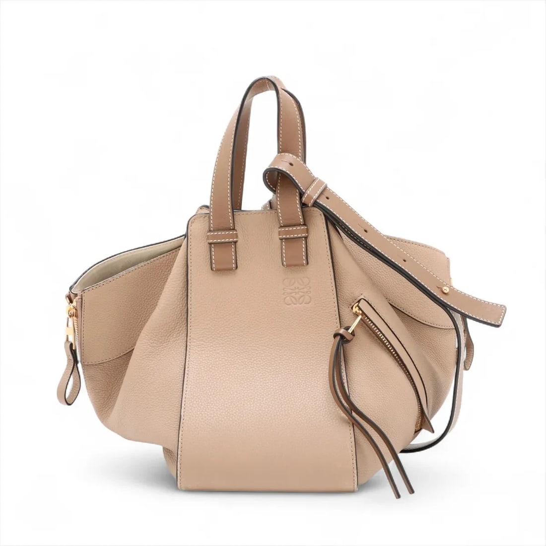 LOEWE HAMMOCK SMALL LEATHER 2 WAY HANDBAG BROWN (1 of 8)