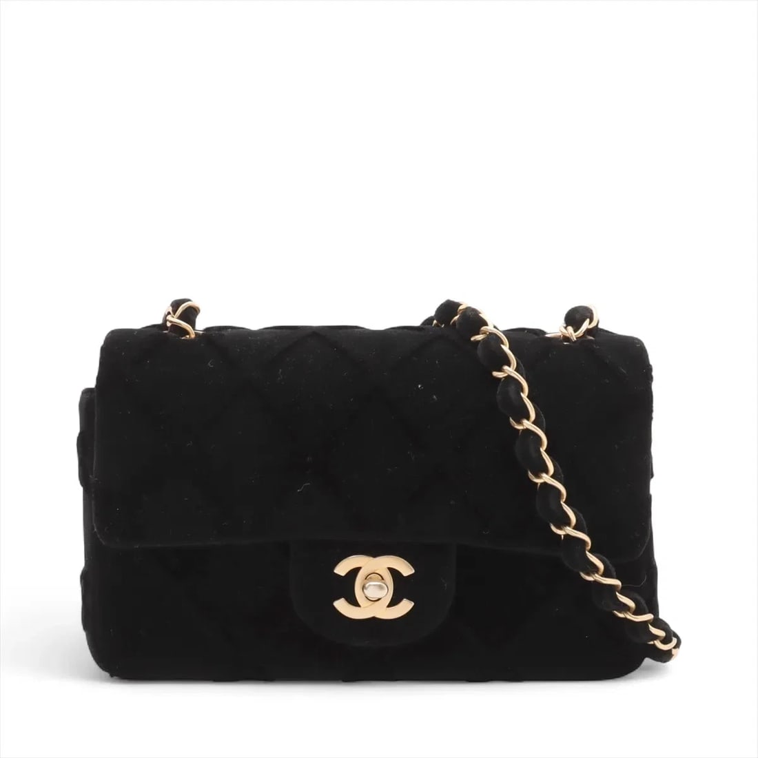 CHANEL MINI MATELASSE 20 VELVET SINGLE FLAP SINGLE CHAIN BAG (1 of 6)