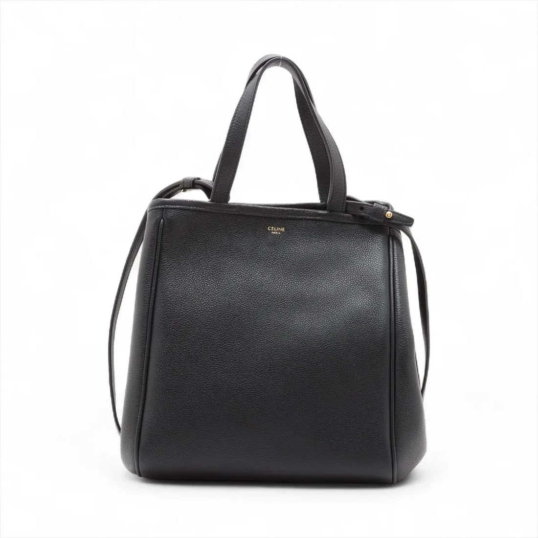 CELINE SMALL FOLD HIPPOPOTAMUS LEATHER 2 WAY HANDBAG: Celine Small Fold hippopotamus Leather 2 Way Handbag Brand: Celine Type: Hand bag Material: Leather Color: Black Size: Height:9.8inch Length:8.9inch Depth:5.1inch Handle height:4.9inch Shoulder he