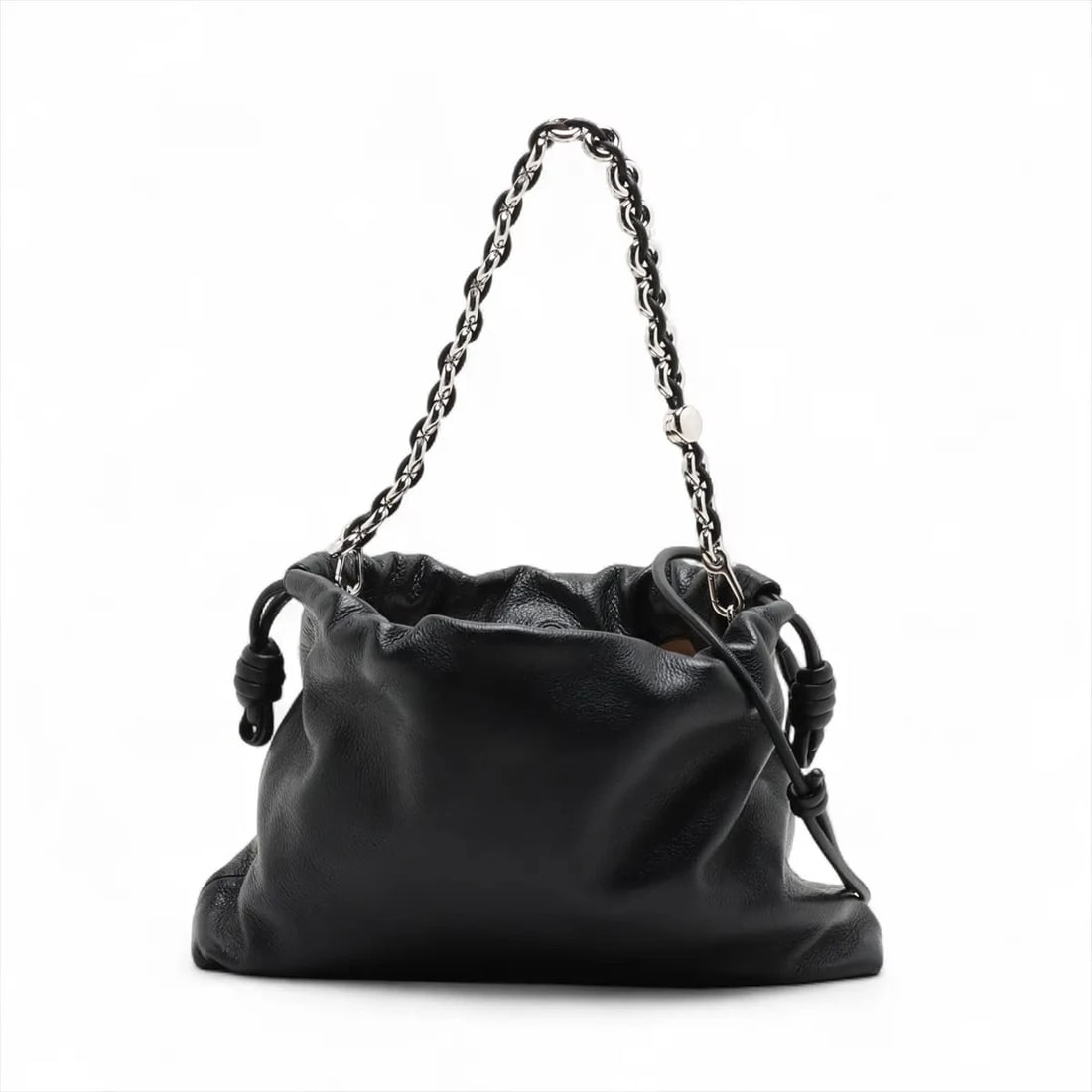 LOEWE FLAMENCO PERTH LARGE LEATHER 2 WAY SHOULDER BAG BLACK (1 of 10)