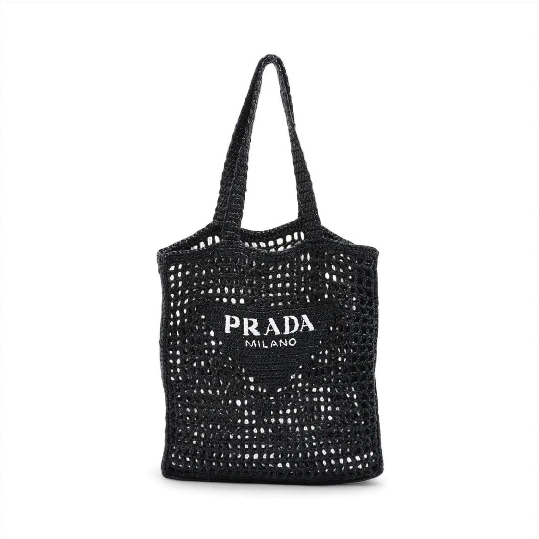 PRADA RAFFIA TOTE BAG BLACK: Prada Raffia Tote bag Black Brand: Prada Type: Tote bag Material: Raffia Color: Black Size: Height:15.0inch Length:14.0inch Depth:1.4inch Shoulder height:11.8inch Accessories: None Accesso