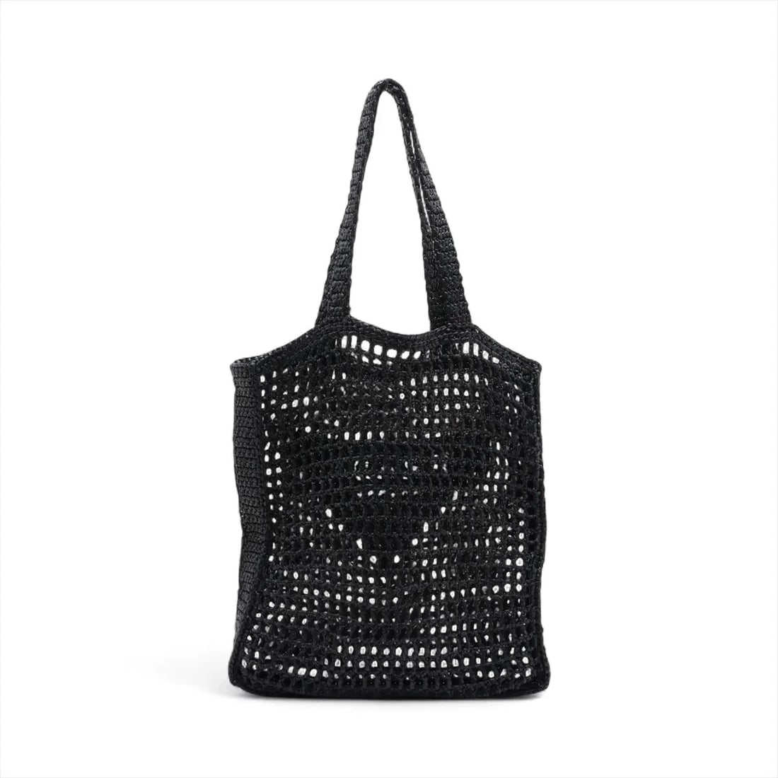 PRADA RAFFIA TOTE BAG BLACK - 2