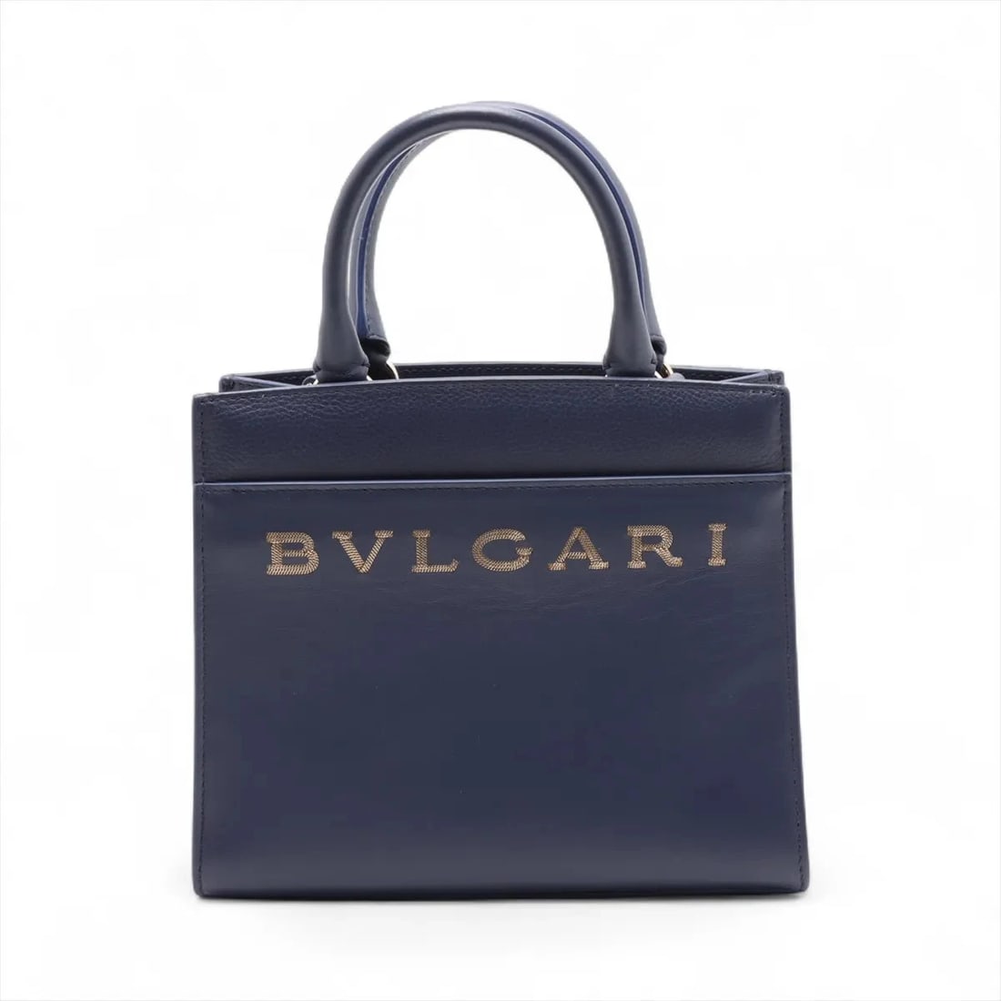 BVLGARI LOGO LEATHER HAND BAG BLUE: Bvlgari Logo Leather Hand bag Blue Brand: Bvlgari Type: Hand bag Material: Leather Color: Blue Size: Height:7.1inch Length:8.3inch Depth:3.3inch Handle height:3.1inch Accessories: None Acc