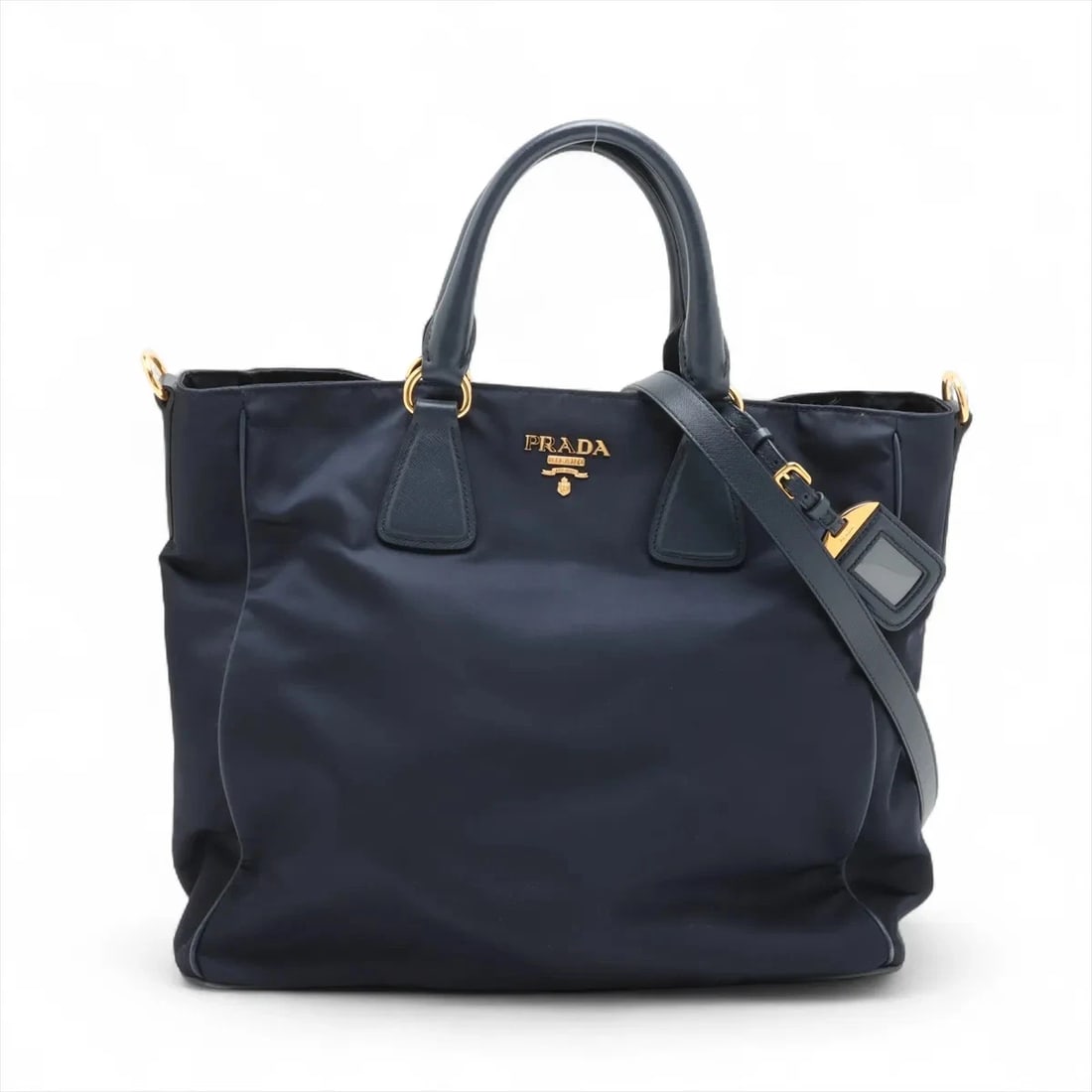 PRADA TESSUTO NYLON X LEATHER 2 WAY HANDBAG (1 of 10)