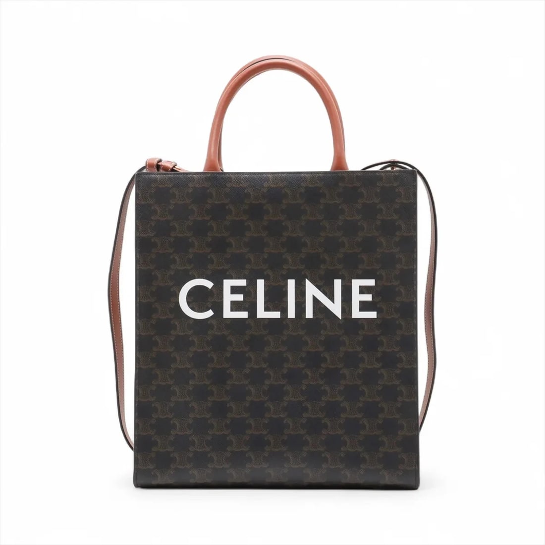 CELINE TRIOMPHE VERTICAL CABAS PVCX LEATHER 2 WAY HANDBAG (1 of 7)