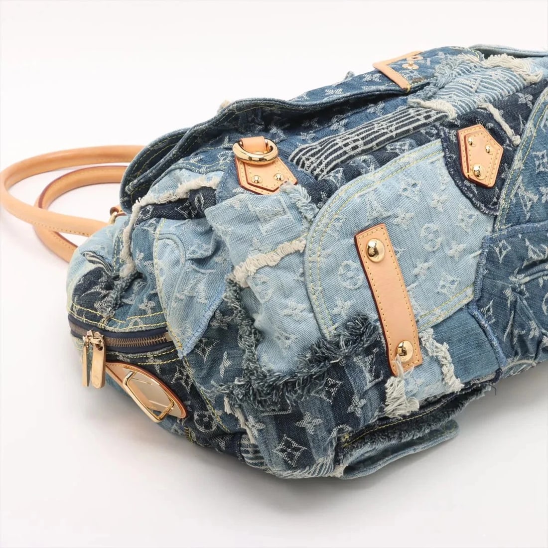 LOUIS VUITTON MONOGRAM DENIM PATCHWORK BOWLY BLUE - 4