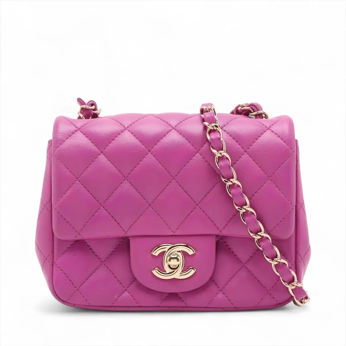 CHANEL MINIMATRASSE 17 LAMBSKIN SINGLE FLAP SINGLE CHAIN BAG (1 of 8)