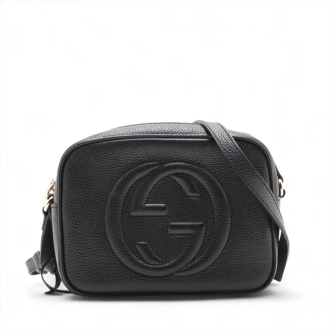 GUCCI SOHO LEATHER SHOULDER BAG BLACK: Gucci Soho Leather Shoulder bag Black Brand: Gucci Type: Shoulder bag Material: Leather Color: Black Size: Height:5.9inch Length:8.1inch Depth:2.8inch Shoulder height:23.2inch Accessories: None