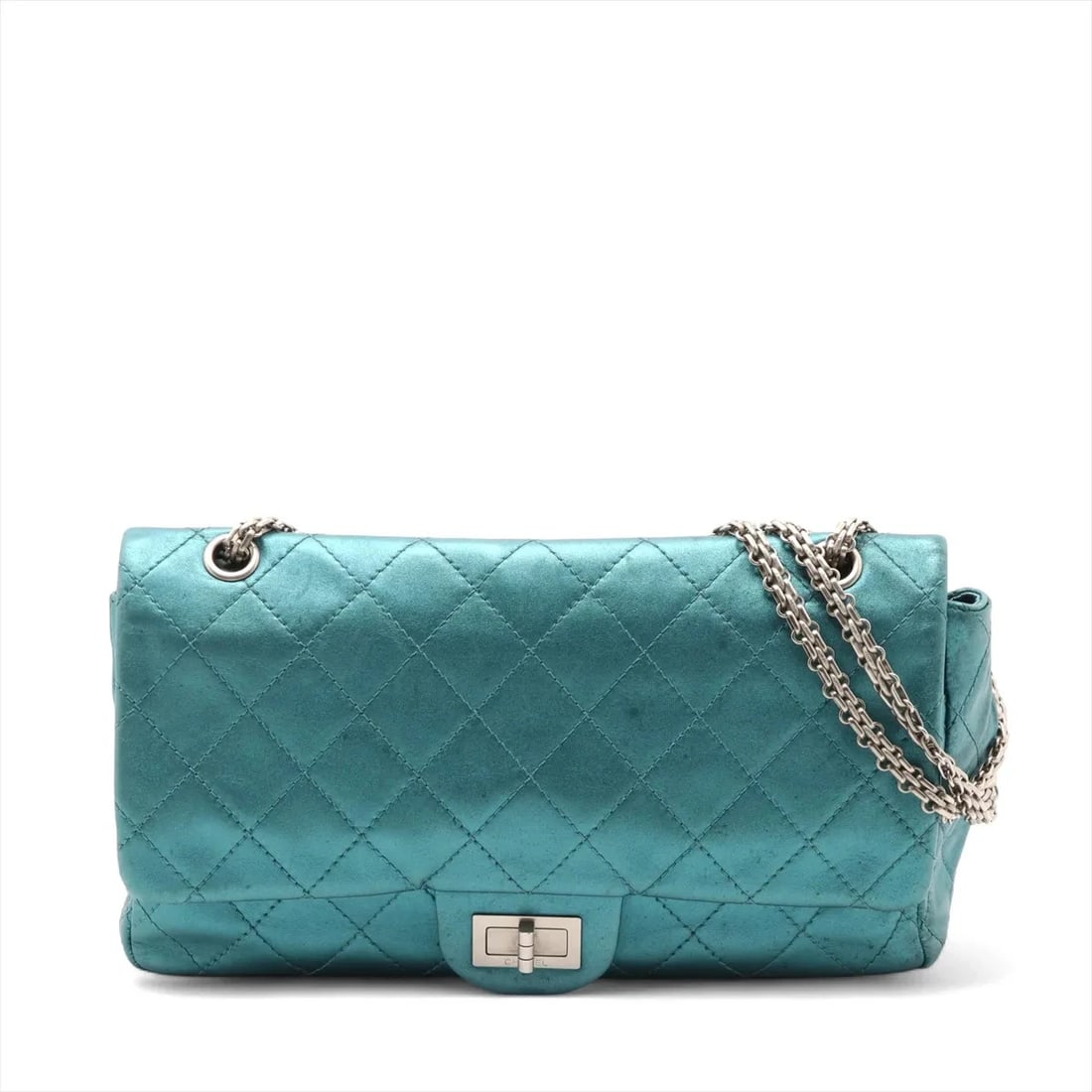 CHANEL MATELASSE MAXI LAMBSKIN DOUBLE FLAP DOUBLE CHAIN BAG: Chanel Matelasse Maxi Lambskin Double Flap Double Chain Bag Brand: Chanel Type: Shoulder bag Material: Lambskin Color: Blue Size: Height:7.3inch Length:12.2inch Depth:3.5inch Shoulder height:11.0i