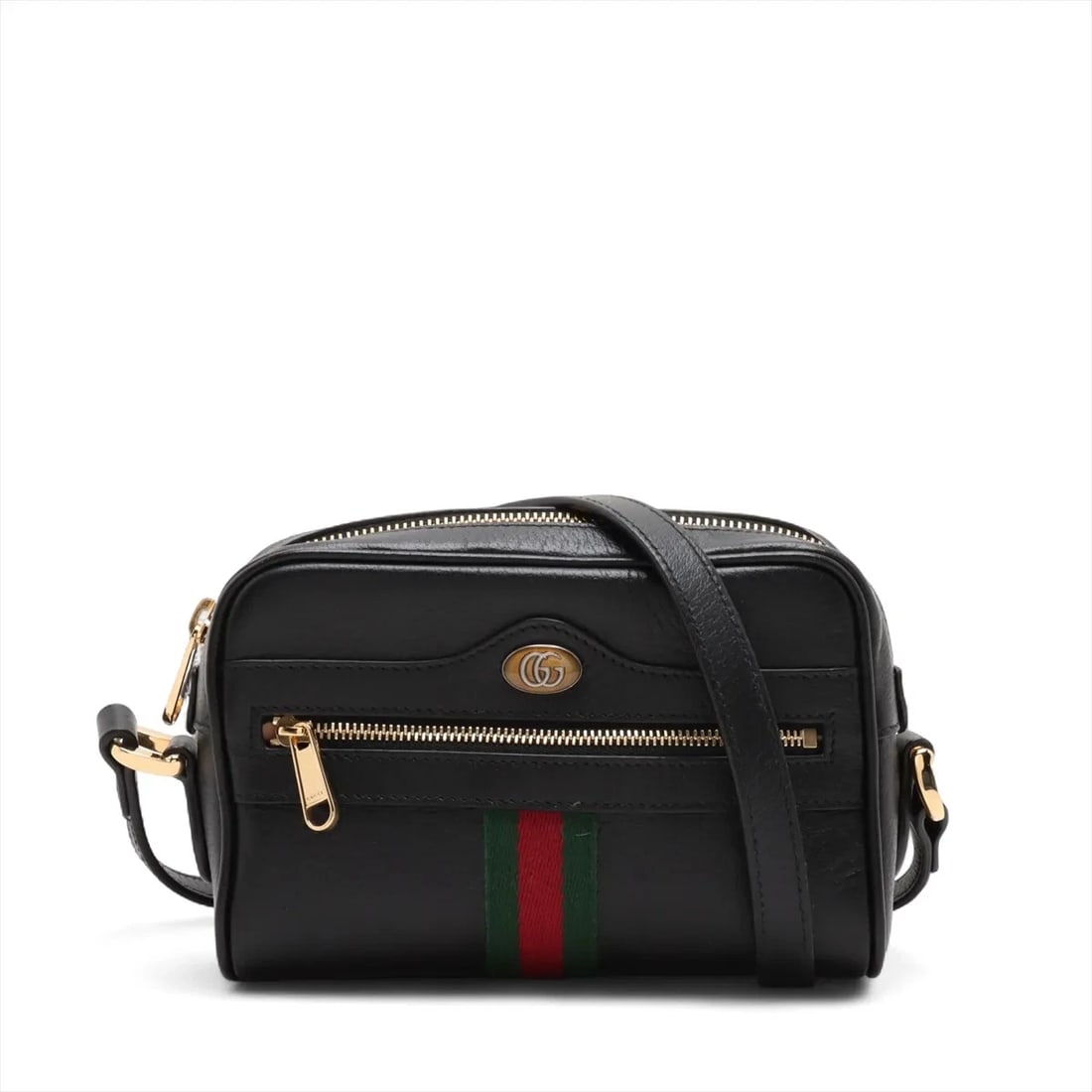GUCCI SHERRY LINE LEATHER SHOULDER BAG BLACK OUTLETS (1 of 5)