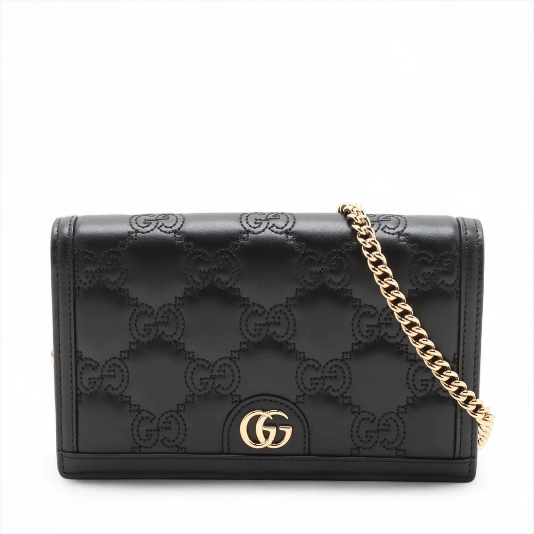 GUCCI GUCCISSIMA LEATHER CHAIN WALLET BLACK (1 of 7)