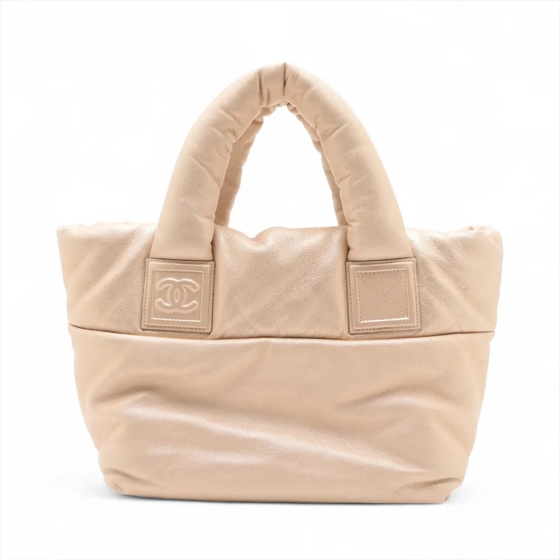 CHANEL COCO COCOON LEATHER HAND BAG BEIGE GOLD (1 of 7)