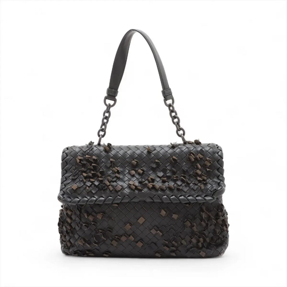 BOTTEGA VENETA INTRECCIATO OLYMPIA LEATHER CHAIN HANDBAG (1 of 9)