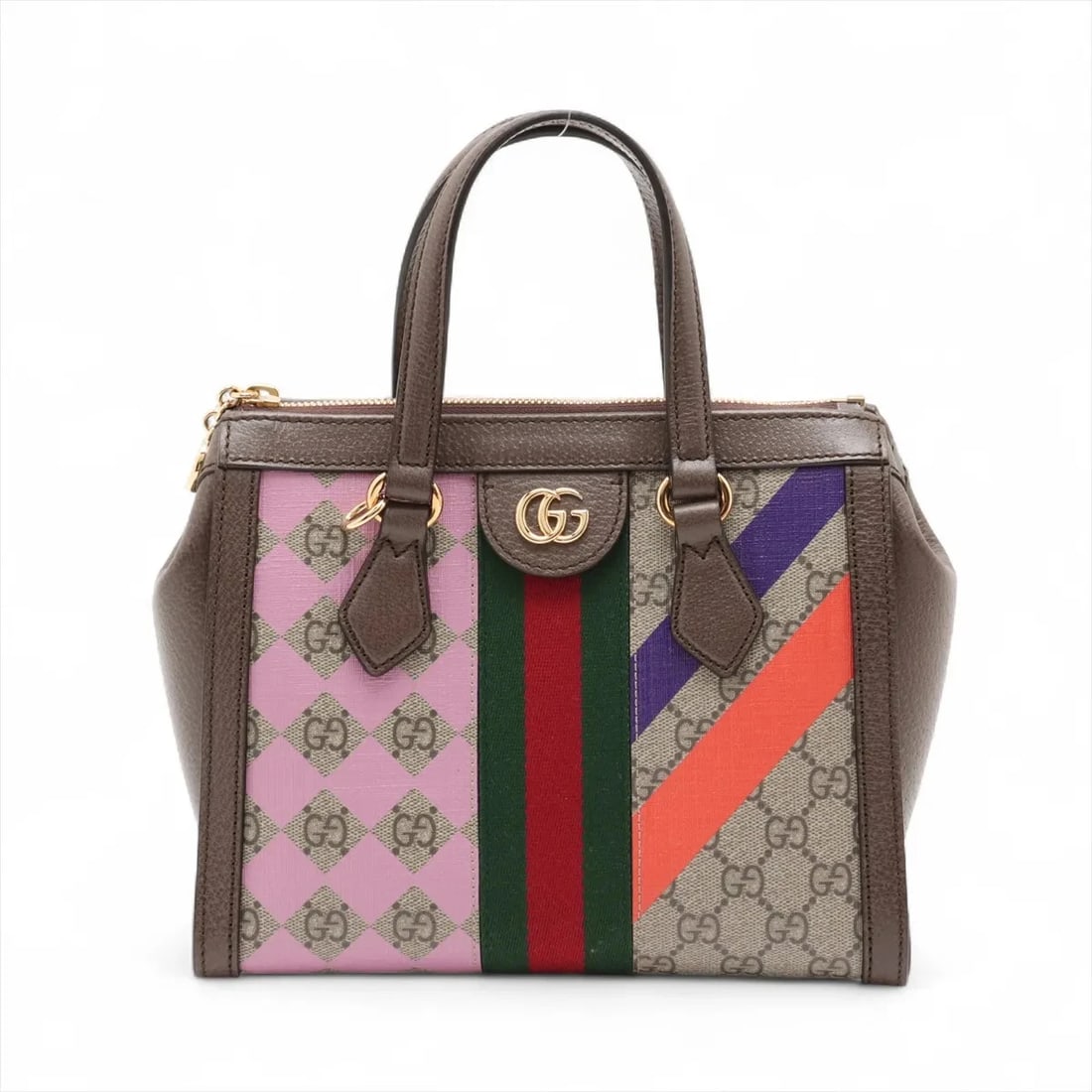 GUCCI GG SUPREME OPHIDIA PVCX LEATHER HAND BAG: Gucci GG Supreme Ophidia PVCx leather Hand bag Brand: Gucci Type: Hand bag Material: PVC Color: Beige Size: Height:7.5inch Length:9.3inch Depth:3.9inch Handle height:3.9inch Accessories: None