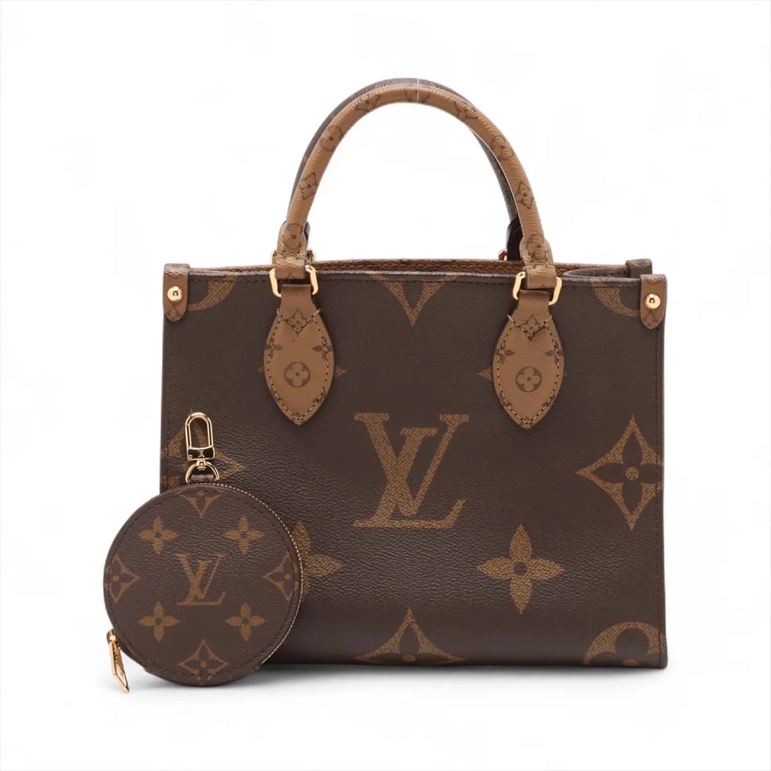 LOUIS VUITTON MONOGRAM GIANT REVERSE: Louis Vuitton Monogram Giant Reverse Brand: Louis Vuitton Type: Hand bag Material: Monogram Color: Brown Size: Height:7.5inch Length:9.6inch Depth:4.1inch Handle height:3.1inch Accessories: None