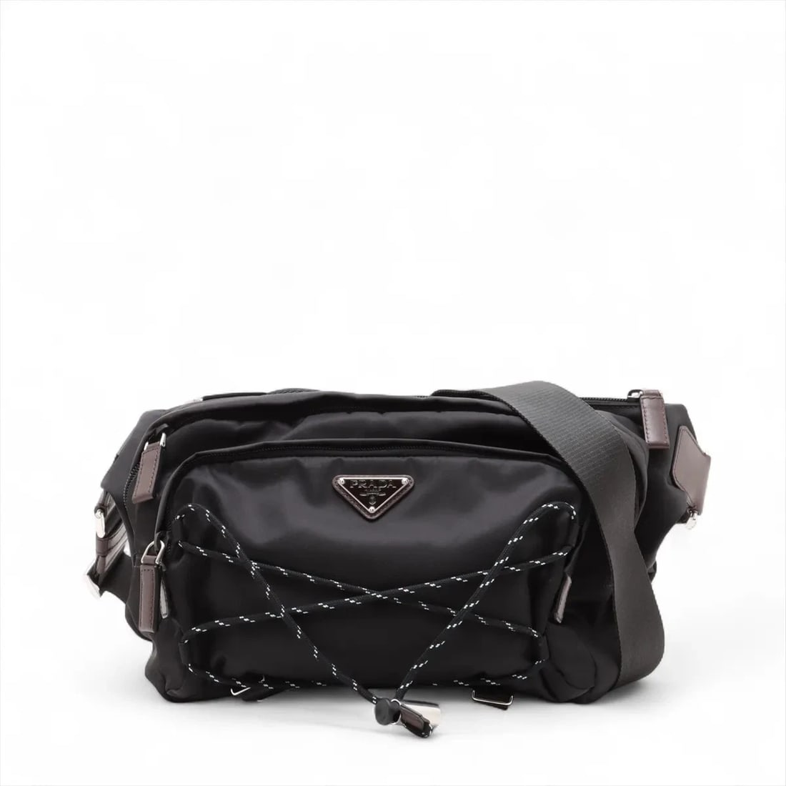 PRADA TESSUTO SPEED LOCK NYLON X LEATHER SHOULDER BAG (1 of 7)