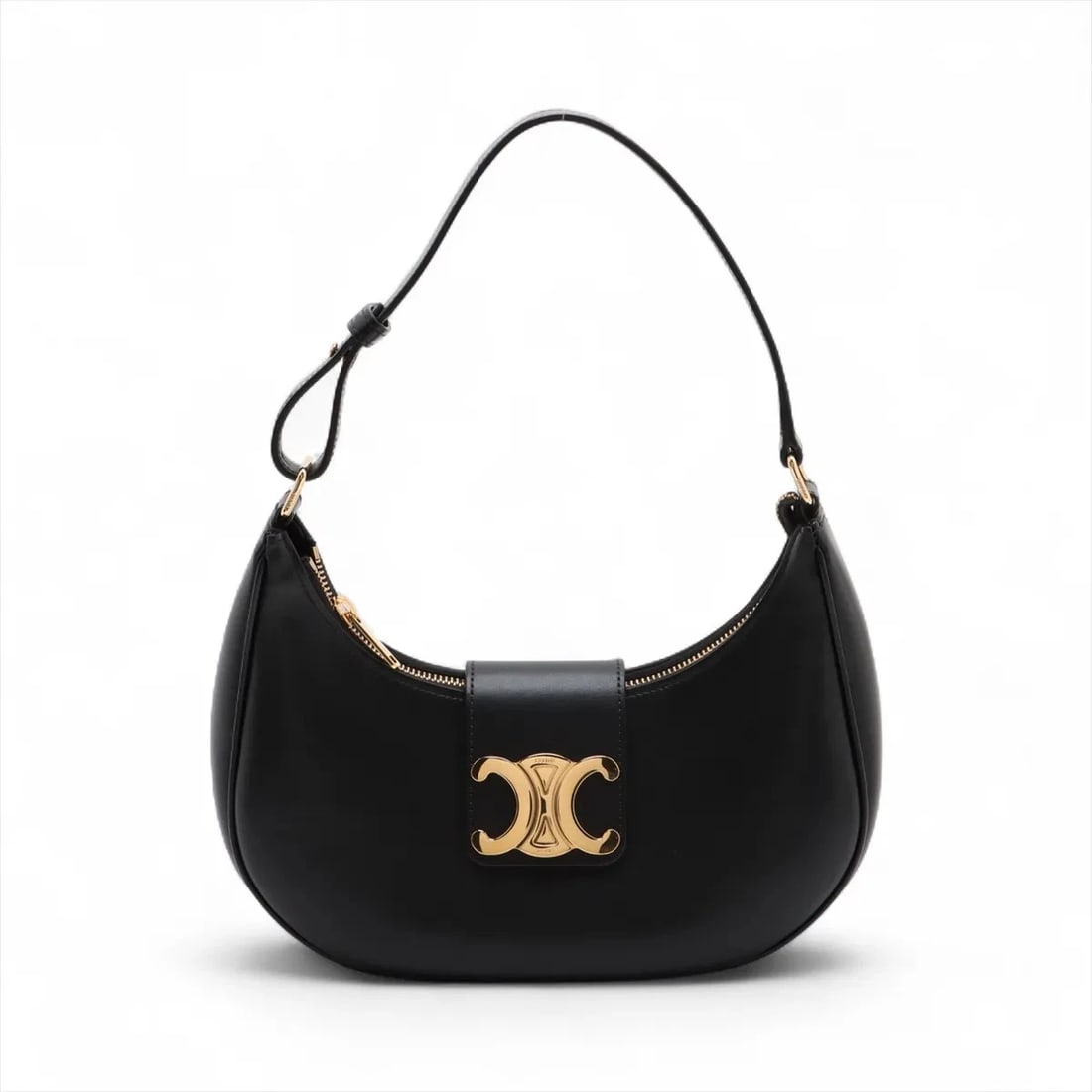 CELINE AVA LEATHER SHOULDER BAG BLACK: Celine Ava Leather Shoulder bag Black Brand: Celine Type: Shoulder bag Material: Leather Color: Black Size: Height:6.9inch Length:9.8inch Depth:3.0inch Shoulder height:8.3inch Accessories: