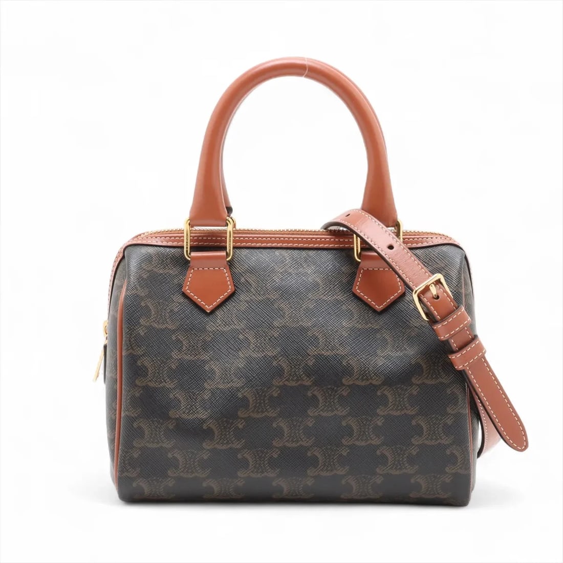 CELINE CUIR TRIOMPHE SMALL BOSTON PVCX LEATHER 2 WAY HANDBAG (1 of 9)