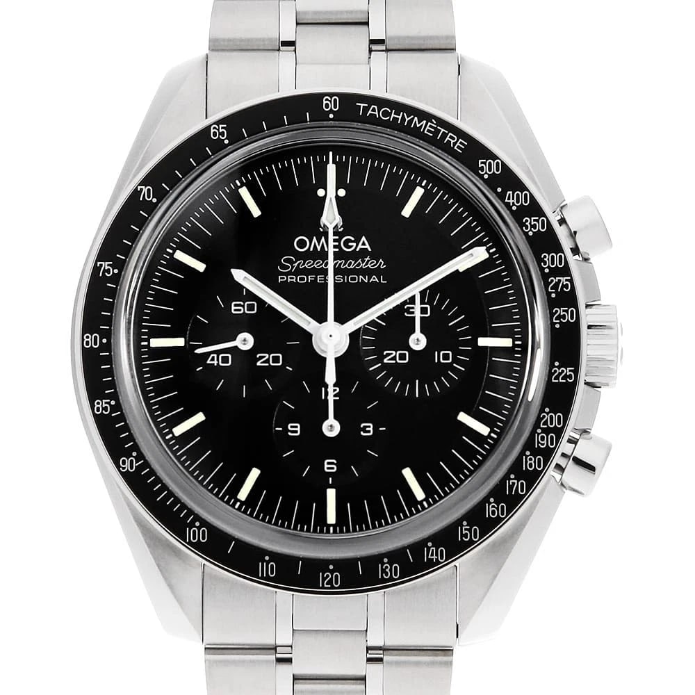 OMEGA SPEEDMASTER MOONWATCH PROFESSIONAL CO-AXIAL MASTER WATCH: OMEGA Speedmaster Moonwatch Professional Co-Axial Master Watch Brand: OMEGA Type: Wrist watch Material: Band Material Stainless Steel, Case Material Stainless Steel Color: Dial Color Black 