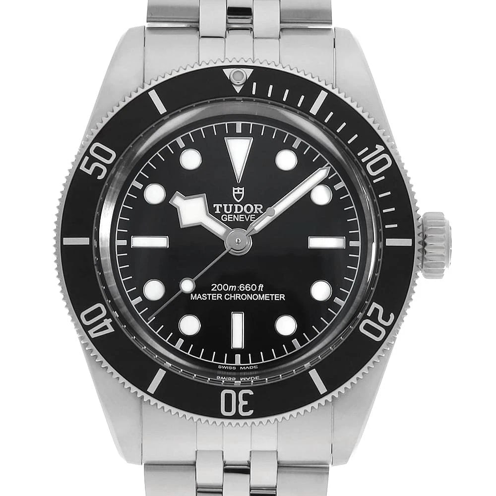 TUDOR BLACK BAY WATCH: TUDOR Black bay Watch Brand: TUDOR Type: Wrist watch Material: Band Material Stainless Steel, Case Material Stainless Steel Color: Dial Color Black Size: Band Size 20.5cm (8.1inch), Case Size